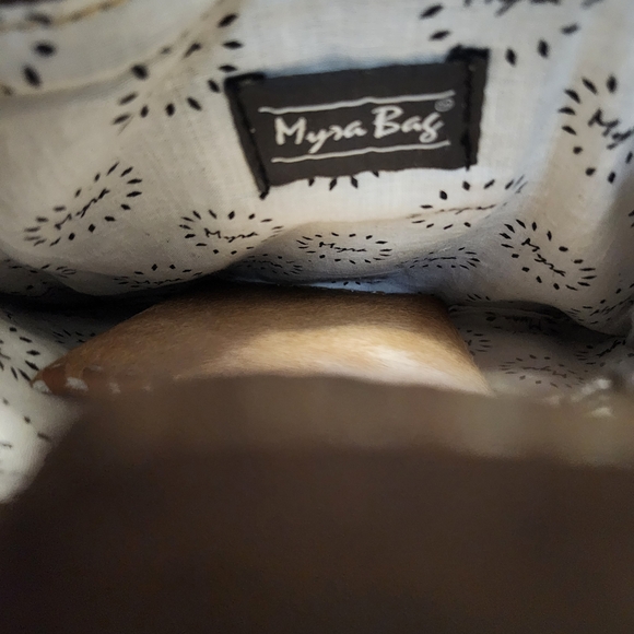 Myra Bag Brown and Black Cowhide Tote - Picture 6 of 9